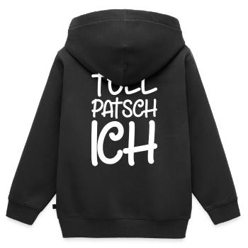 Tollpatsch Ich tollpatschig lustig tollpatschich - Kinder Premium Organic Zip Hoodie - Schwarz - Hinten - AI Model Kid Male (0cm)