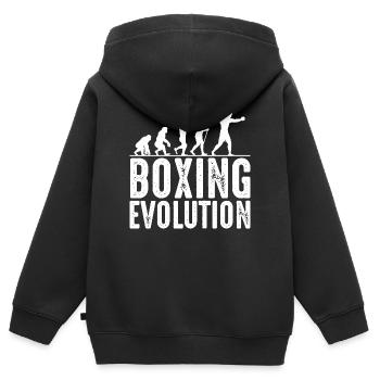Boxer - Kinder Premium Organic Zip Hoodie - Schwarz - Hinten - AI Model Kid Male (0cm)