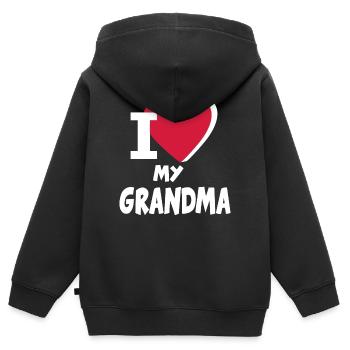 Baby Kinder Love my Liebe Oma Grandma - Kinder Premium Organic Zip Hoodie - Schwarz - Hinten - AI Model Kid Male (0cm)