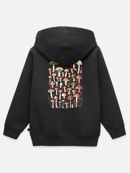 Pilze Waldpilze Pilzsammler - Kinder Premium Organic Zip Hoodie - Schwarz