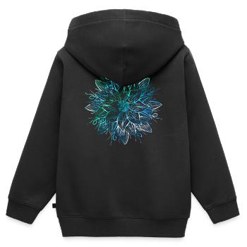 Mandala - Blau - Kinder Premium Organic Zip Hoodie - Schwarz - Hinten - AI Model Kid Male (0cm)