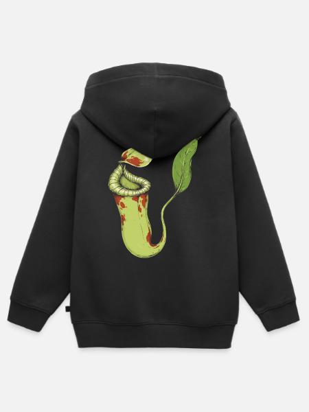 Grüner Fantasie-Spross - Kinder Premium Organic Zip Hoodie - Schwarz