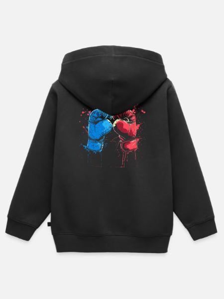 Kickboxhandschuhe Grafik - Kinder Premium Organic Zip Hoodie - Schwarz