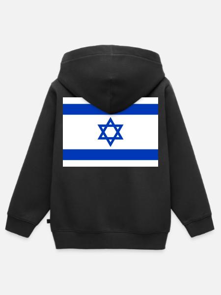 Israel - Kinder Premium Organic Zip Hoodie - Schwarz