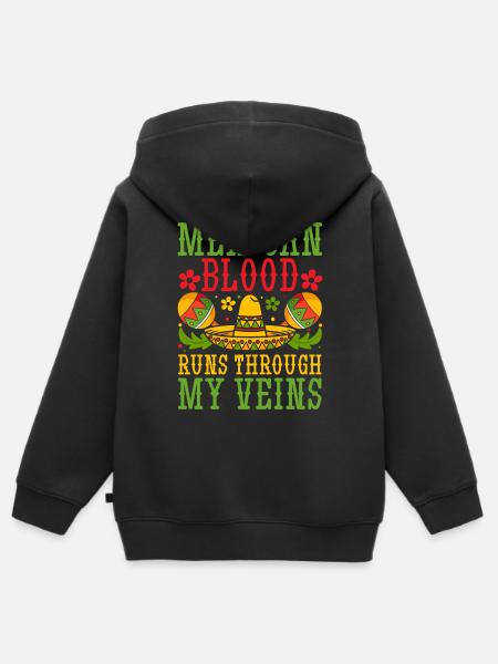 Mexican Mexico - Kinder Premium Organic Zip Hoodie - Schwarz