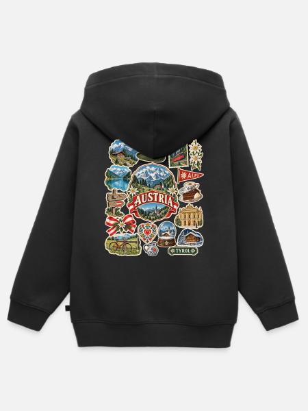 Österreich Reisesticker - Kinder Premium Organic Zip Hoodie - Schwarz