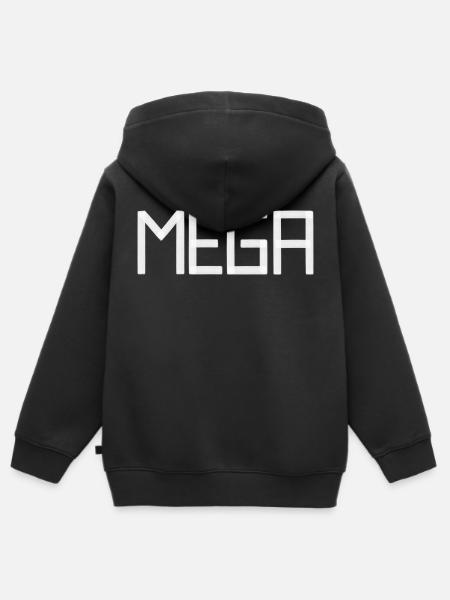 MEGA in Pinselstruktur - Kinder Premium Organic Zip Hoodie - Schwarz
