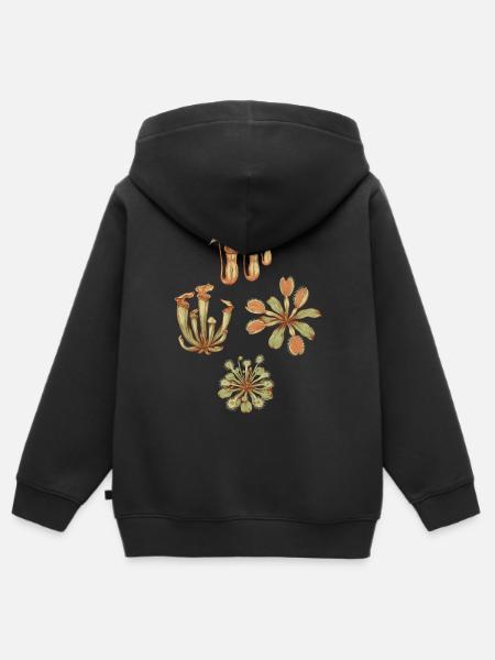 Fleischfresser Pflanzen - Kinder Premium Organic Zip Hoodie - Schwarz