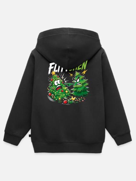 Tannenbäume Lustig Flittchen Spruch - Kinder Premium Organic Zip Hoodie - Schwarz