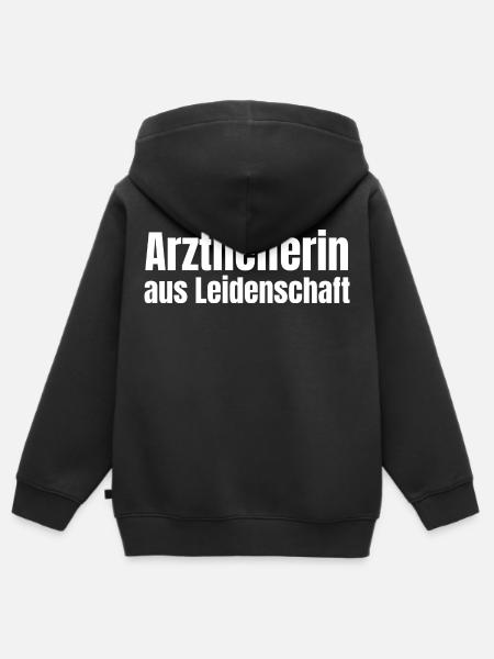 Arzthelferin aus Leidenschaft MFA Geschenk - Kinder Premium Organic Zip Hoodie - Schwarz