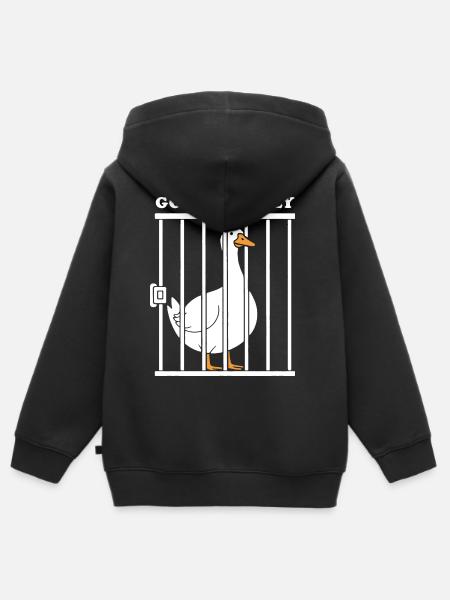 Goose Funny Graphic - Kinder Premium Organic Zip Hoodie - Schwarz