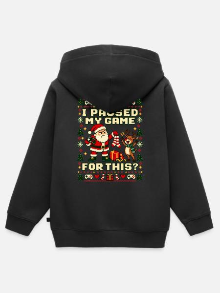 Weihnachten Gamer Weihnachtsmann - Kinder Premium Organic Zip Hoodie - Schwarz