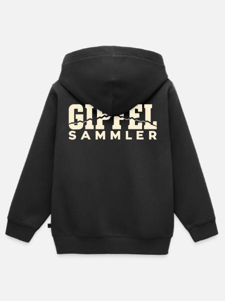 Gipfelsammler – Höhenprofil Retro - Kinder Premium Organic Zip Hoodie - Schwarz