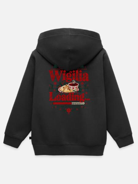 Wesolych Swiat Weihnachts-Elch-Lebkuchen-Design - Kinder Premium Organic Zip Hoodie - Schwarz