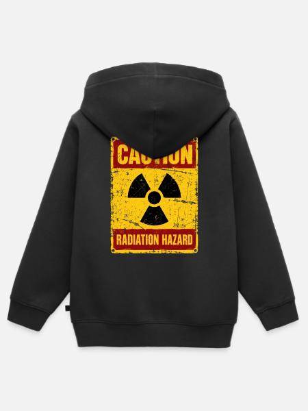 Strahlenwarnschild Radioaktiv - Nuklear - Caution - Kinder Premium Organic Zip Hoodie - Schwarz