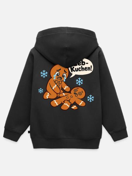 Leb-Kuchen! – Advent Spruch - Kinder Premium Organic Zip Hoodie - Schwarz