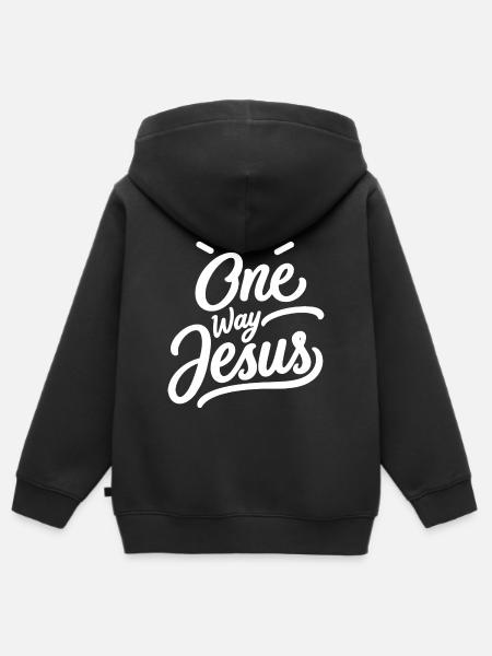 Einweg-Jesus-christlicher Glaube - Kinder Premium Organic Zip Hoodie - Schwarz