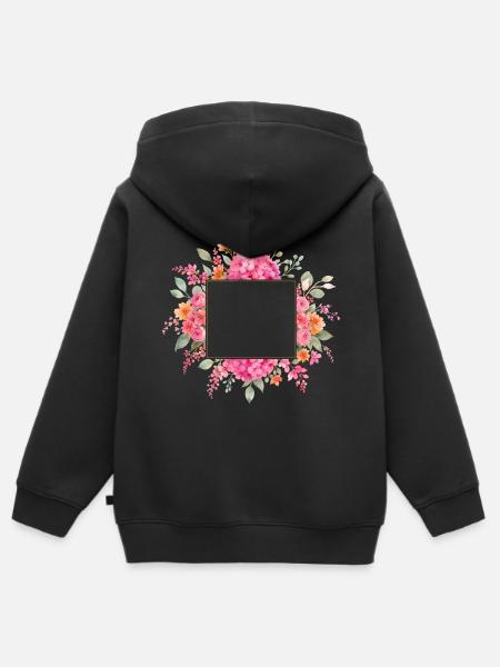 Pink_Orange_Green_3_-_Artboard_1 - Kinder Premium Organic Zip Hoodie - Schwarz