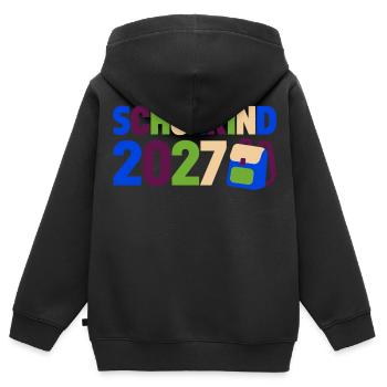 Schulkind 2027 Einschulung - Kinder Premium Organic Zip Hoodie - Schwarz - Hinten - AI Model Kid Male (0cm)