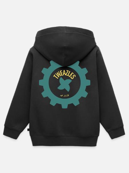 Tweazles_kids - Kinder Premium Organic Zip Hoodie - Schwarz
