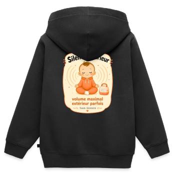 Innere Stille, Baby-Zen - Kinder Premium Organic Zip Hoodie - Schwarz - Hinten - AI Model Kid Male (0cm)