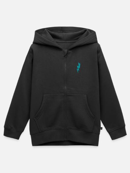 Blitz bestickt - Kinder Premium Organic Zip Hoodie - Schwarz