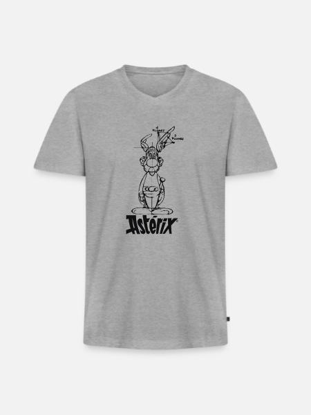 Asterix & Obelix - Asterix model - Men's Premium Organic T-shirt with V-neck - heather grey
