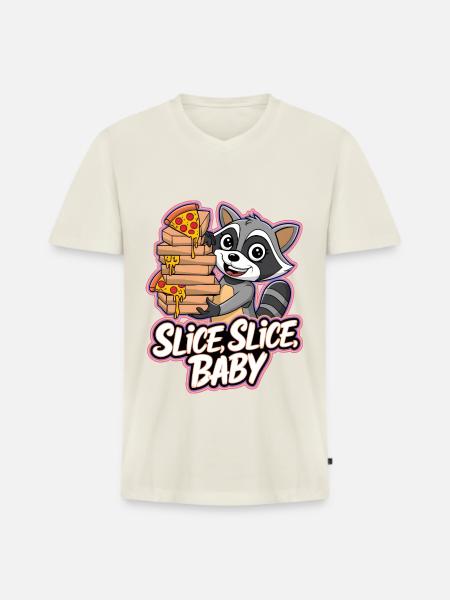 Tranche, Tranche, Bébé - T-shirt encolure en V Premium bio Homme - blanc cassé