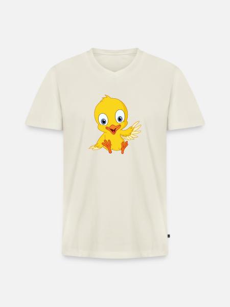 Cute chick - Men's Premium Organic T-shirt with V-neck - off white