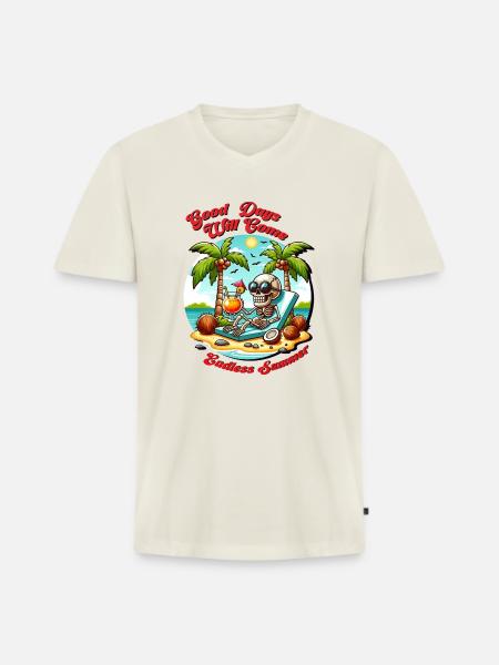 Summer good days - Men's Premium Organic T-shirt with V-neck - off white