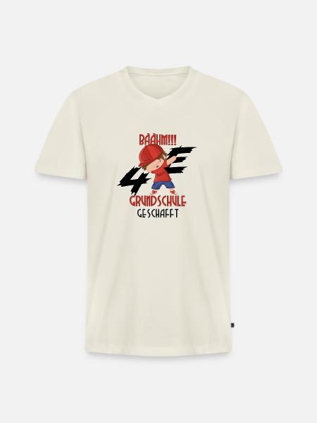 Dab Boy Grundschule - Männer Premium Bio T-Shirt mit V-Ausschnitt - Naturweiß