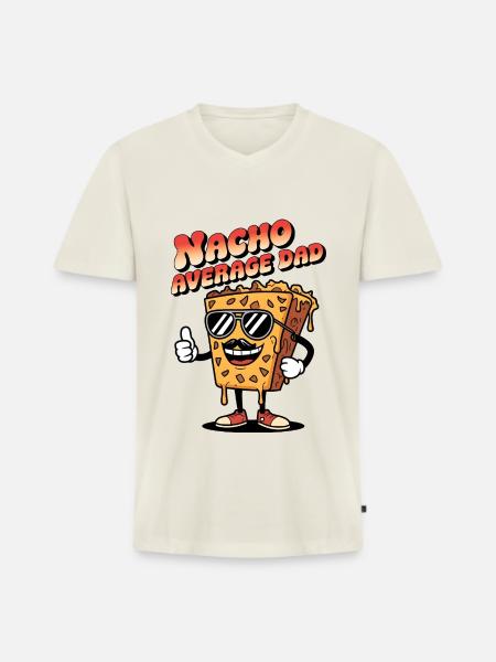Nacho Average Dad - Men's Premium Organic T-shirt with V-neck - off white
