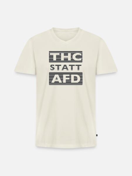 THC STATT AFD - Männer Premium Bio T-Shirt mit V-Ausschnitt - Naturweiß