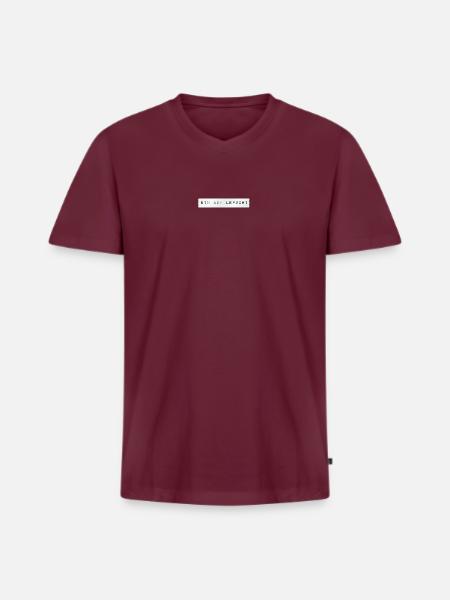 bin auf Lepschi - Männer Premium Bio T-Shirt mit V-Ausschnitt - Burgunderrot