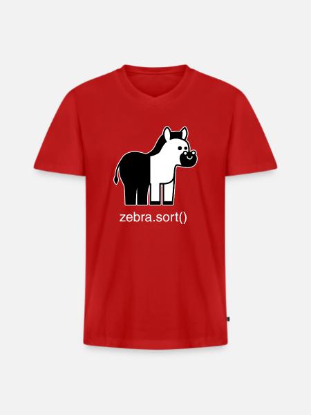 Zèbre assorti - T-shirt encolure en V Premium bio Homme - rouge