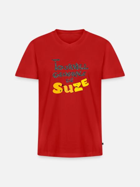 Suzee funny - T-shirt encolure en V Premium bio Homme - rouge