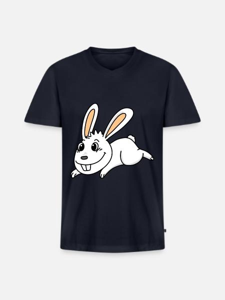 Rabbit easter - Men's Premium Organic T-shirt with V-neck - navy