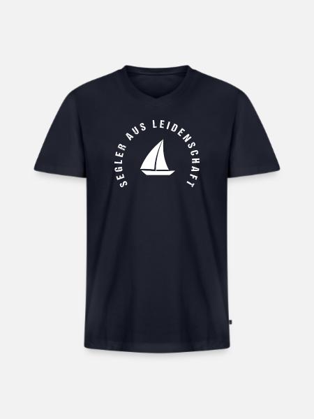 Segler aus Leidenschaft - Männer Premium Bio T-Shirt mit V-Ausschnitt - Navy
