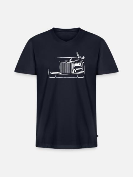 Aurus Dubai weiß - Männer Premium Bio T-Shirt mit V-Ausschnitt - Navy