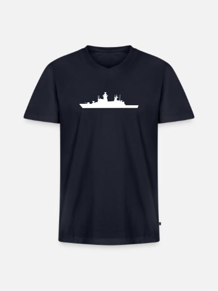 Korvette K130 - Braunschweig-Klasse - Männer Premium Bio T-Shirt mit V-Ausschnitt - Navy