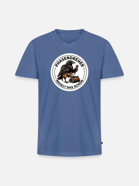 Tontechniker Phasendreher PA System - Männer Premium Bio T-Shirt mit V-Ausschnitt - Taubenblau