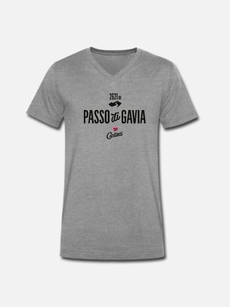 Gavia Pass - Männer Premium Bio T-Shirt mit V-Ausschnitt - Dunkelgrau meliert