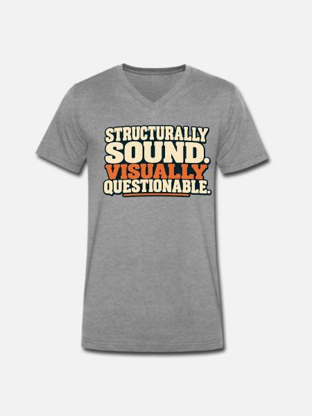 Strukturell solider Lifter - Männer Premium Bio T-Shirt mit V-Ausschnitt - Dunkelgrau meliert