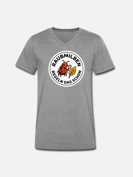 Raubmilben Regeln Das Schon Nützlinge - Männer Premium Bio T-Shirt mit V-Ausschnitt - Dunkelgrau meliert