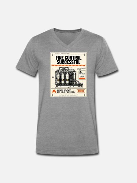 Erfolgreiche Feuerbekämpfung - Männer Premium Bio T-Shirt mit V-Ausschnitt - Dunkelgrau meliert