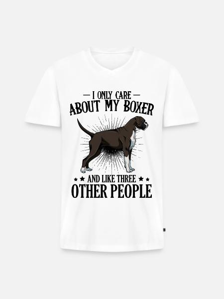 boxeur - T-shirt encolure en V Premium bio Homme - blanc