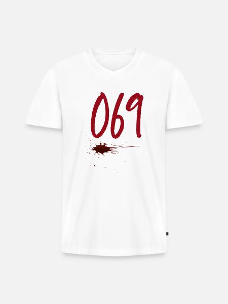 Postal Code Frankfurt 069 - Men's Premium Organic T-shirt with V-neck - white