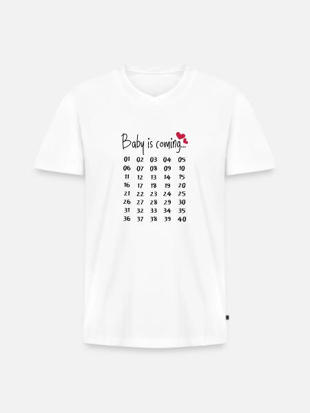Sjov graviditet gravid gave forældre - Premium økologisk T-shirt med V-hals til mænd - hvid