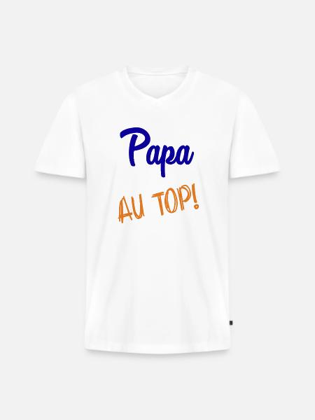 DAD - Men's Premium Organic T-shirt with V-neck - white