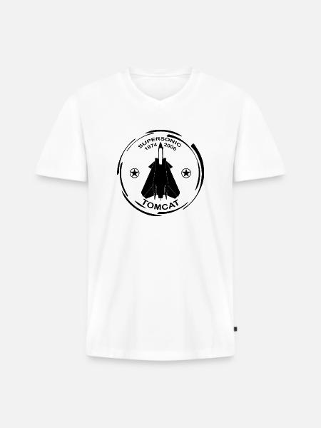 Plane F14 Tomcat - Men's Premium Organic T-shirt with V-neck - white